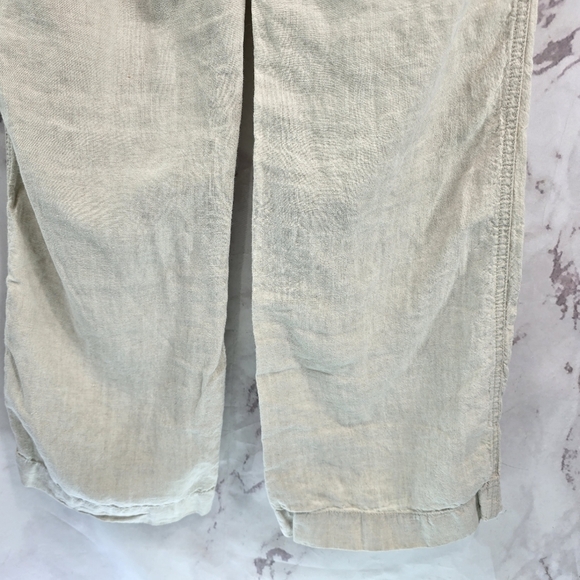 Allen Allen Pants Womens Small X 30 Cream Beige Linen Wide Leg Lakenlook - Picture 8 of 10